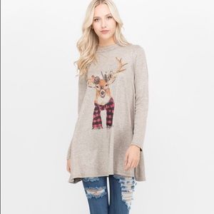 Boutique New women’s Deer 🦌 Sweater tunic dress